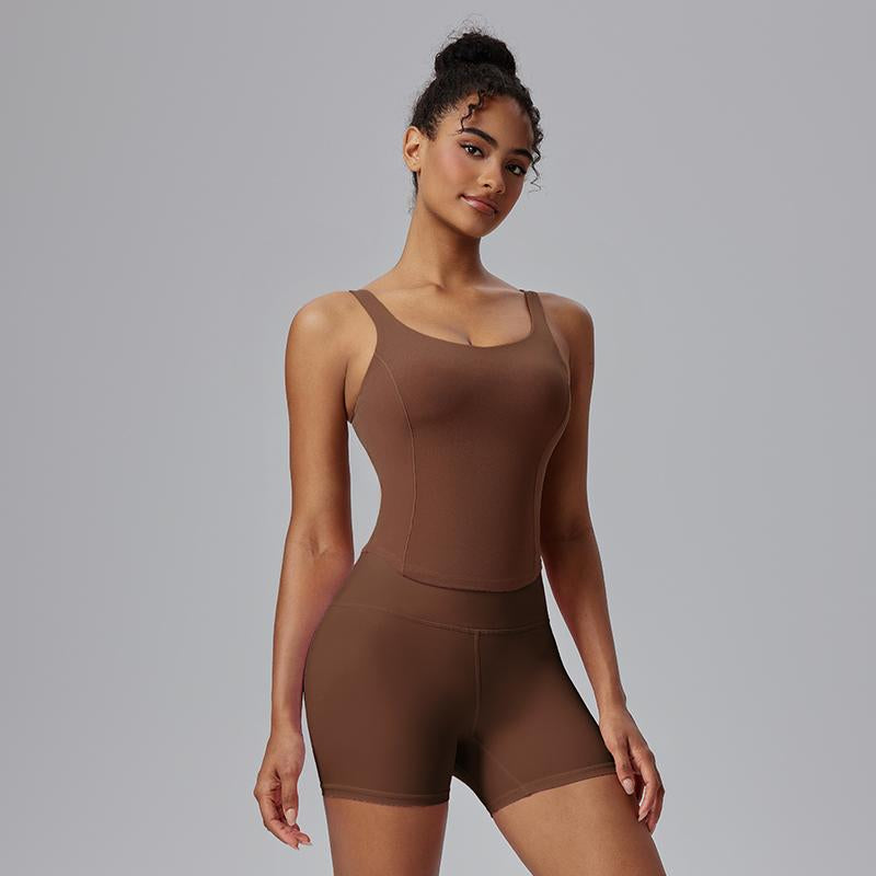 AFZ Two-Piece Set Women'S Solid round Neck Tee & High Waist Biker Shorts Tracksuit Set, Casual Sportswear for Indoor Outdoor Wear, Gymwear, Yoga Tracksuit Set, Workout Sets Women, Fitness Clothes