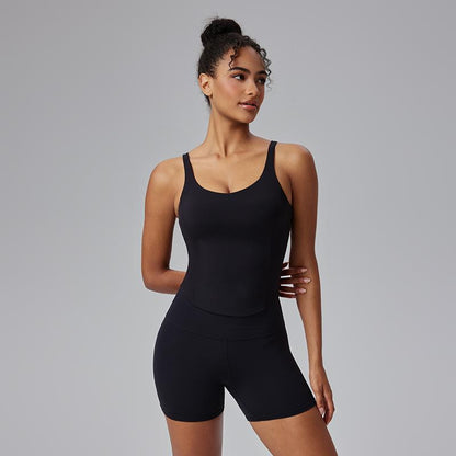 AFZ Two-Piece Set Women'S Solid round Neck Tee & High Waist Biker Shorts Tracksuit Set, Casual Sportswear for Indoor Outdoor Wear, Gymwear, Yoga Tracksuit Set, Workout Sets Women, Fitness Clothes