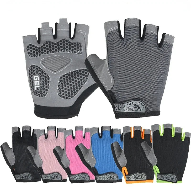 Half Finger Cycling Gloves for Men and Women - Anti-Slip, Shock-Absorbing, Breathable Fingerless Sports Gloves for Summer Bicycle Training and Gym Use