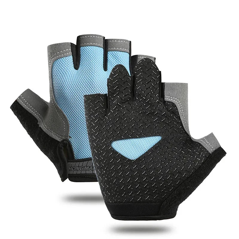 Half Finger Cycling Gloves for Men and Women - Anti-Slip, Shock-Absorbing, Breathable Fingerless Sports Gloves for Summer Bicycle Training and Gym Use