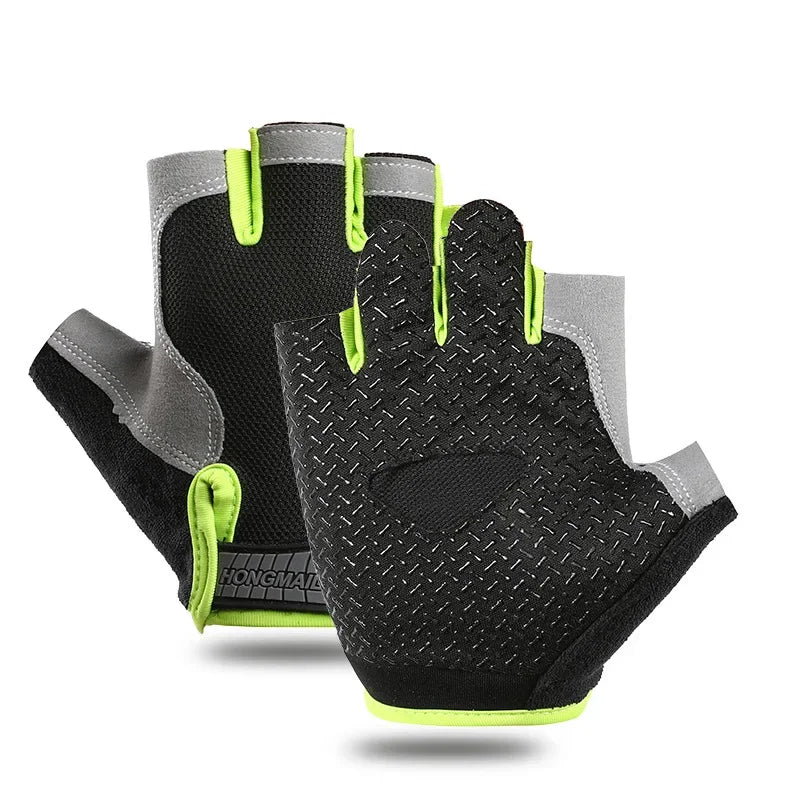 Half Finger Cycling Gloves for Men and Women - Anti-Slip, Shock-Absorbing, Breathable Fingerless Sports Gloves for Summer Bicycle Training and Gym Use