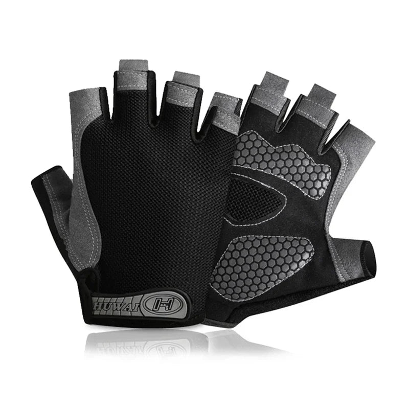 Half Finger Cycling Gloves for Men and Women - Anti-Slip, Shock-Absorbing, Breathable Fingerless Sports Gloves for Summer Bicycle Training and Gym Use