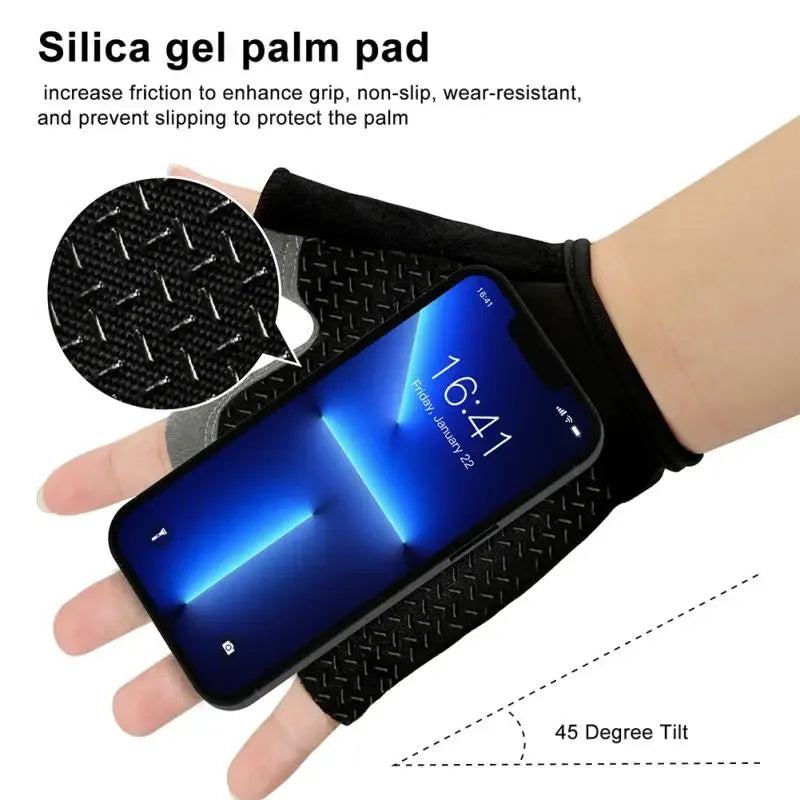 Half Finger Cycling Gloves for Men and Women - Anti-Slip, Shock-Absorbing, Breathable Fingerless Sports Gloves for Summer Bicycle Training and Gym Use