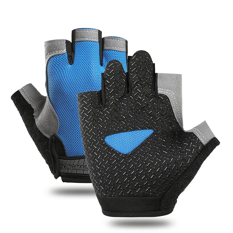 Half Finger Cycling Gloves for Men and Women - Anti-Slip, Shock-Absorbing, Breathable Fingerless Sports Gloves for Summer Bicycle Training and Gym Use
