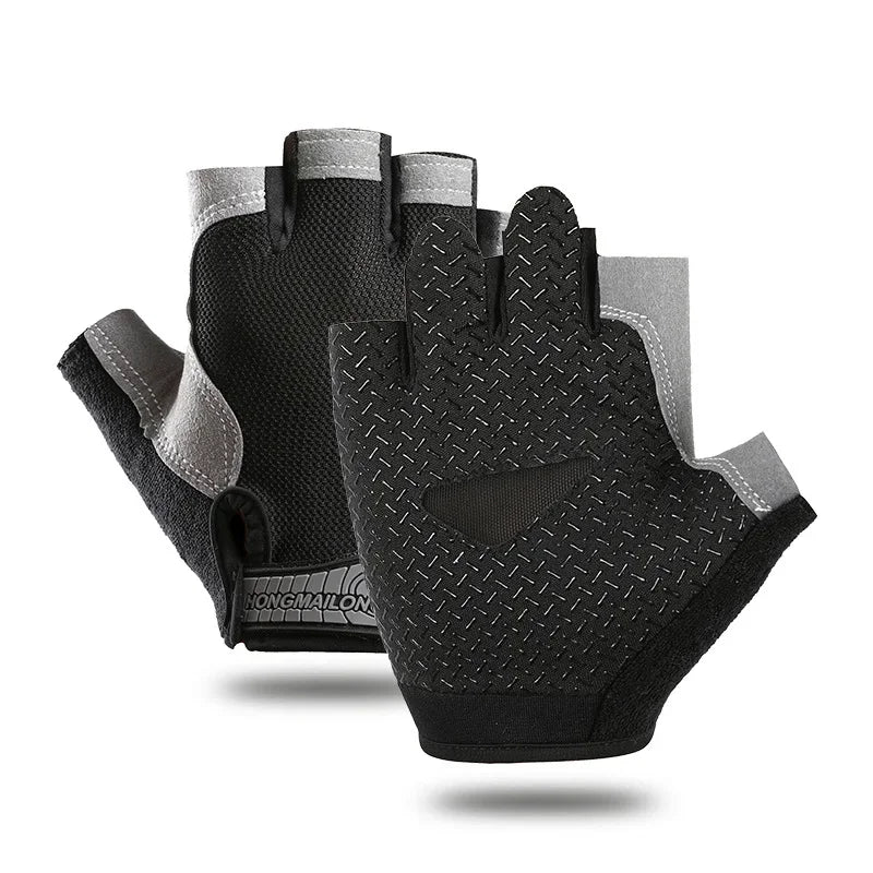 Half Finger Cycling Gloves for Men and Women - Anti-Slip, Shock-Absorbing, Breathable Fingerless Sports Gloves for Summer Bicycle Training and Gym Use