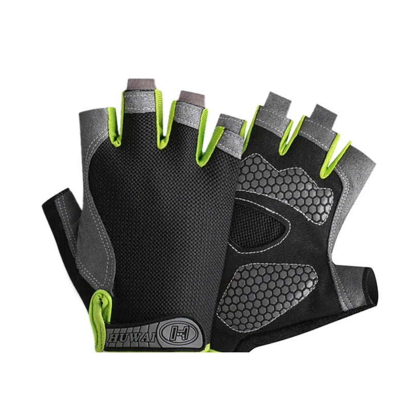 Half Finger Cycling Gloves for Men and Women - Anti-Slip, Shock-Absorbing, Breathable Fingerless Sports Gloves for Summer Bicycle Training and Gym Use