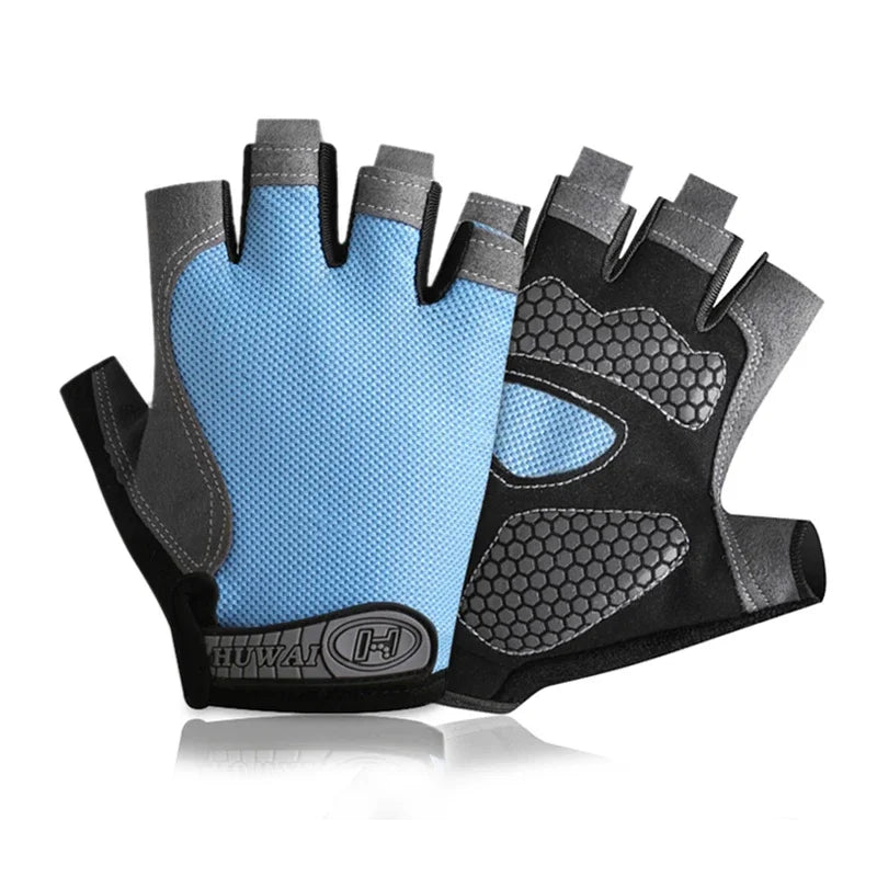 Half Finger Cycling Gloves for Men and Women - Anti-Slip, Shock-Absorbing, Breathable Fingerless Sports Gloves for Summer Bicycle Training and Gym Use