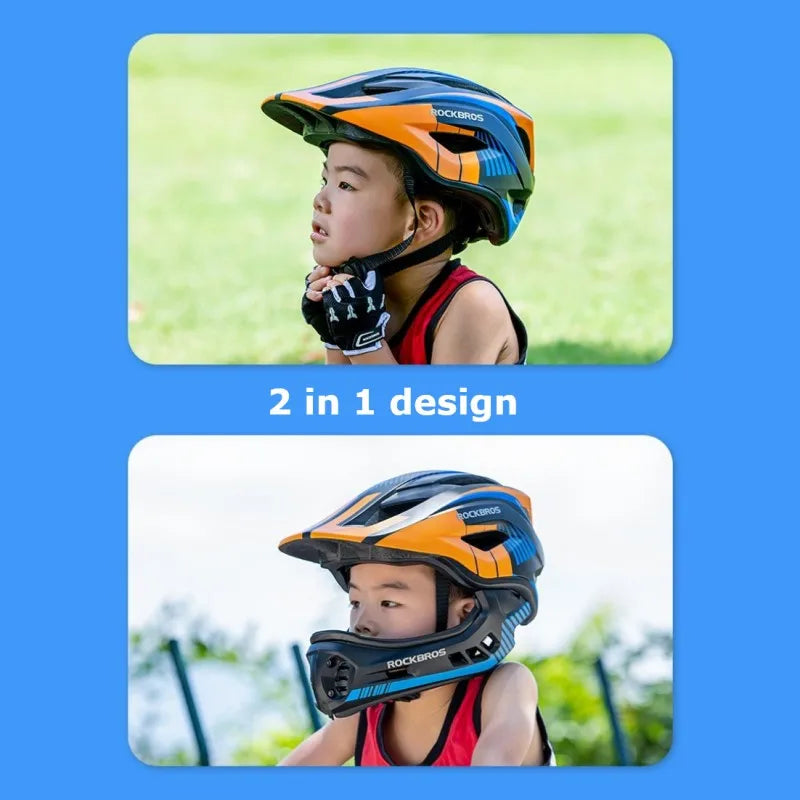Kid Helmet Full Face Off-Road MTB Bike Cycling Helmet for Girl Boy Children Scooter Bicycle Motorcycle Rider Safety Hat