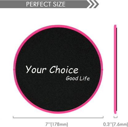 Core Sliders - Dual Sided Exercise Gliding Discs for Carpet & Hardwood, 7" Workout Sliders